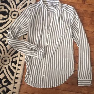 Striped Black and White Button Down